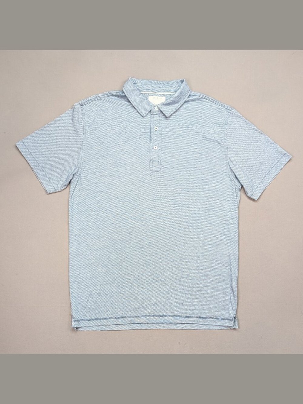 Linksoul Polo Mens Large Blue Stripe Golf Shirt Cotton Preppy Casual